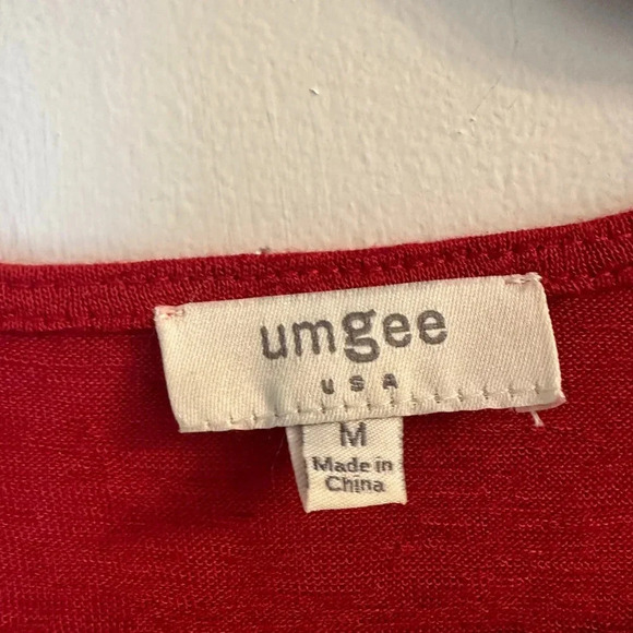 Umgee red holiday open front cardigan ruffles medium - Picture 3 of 6